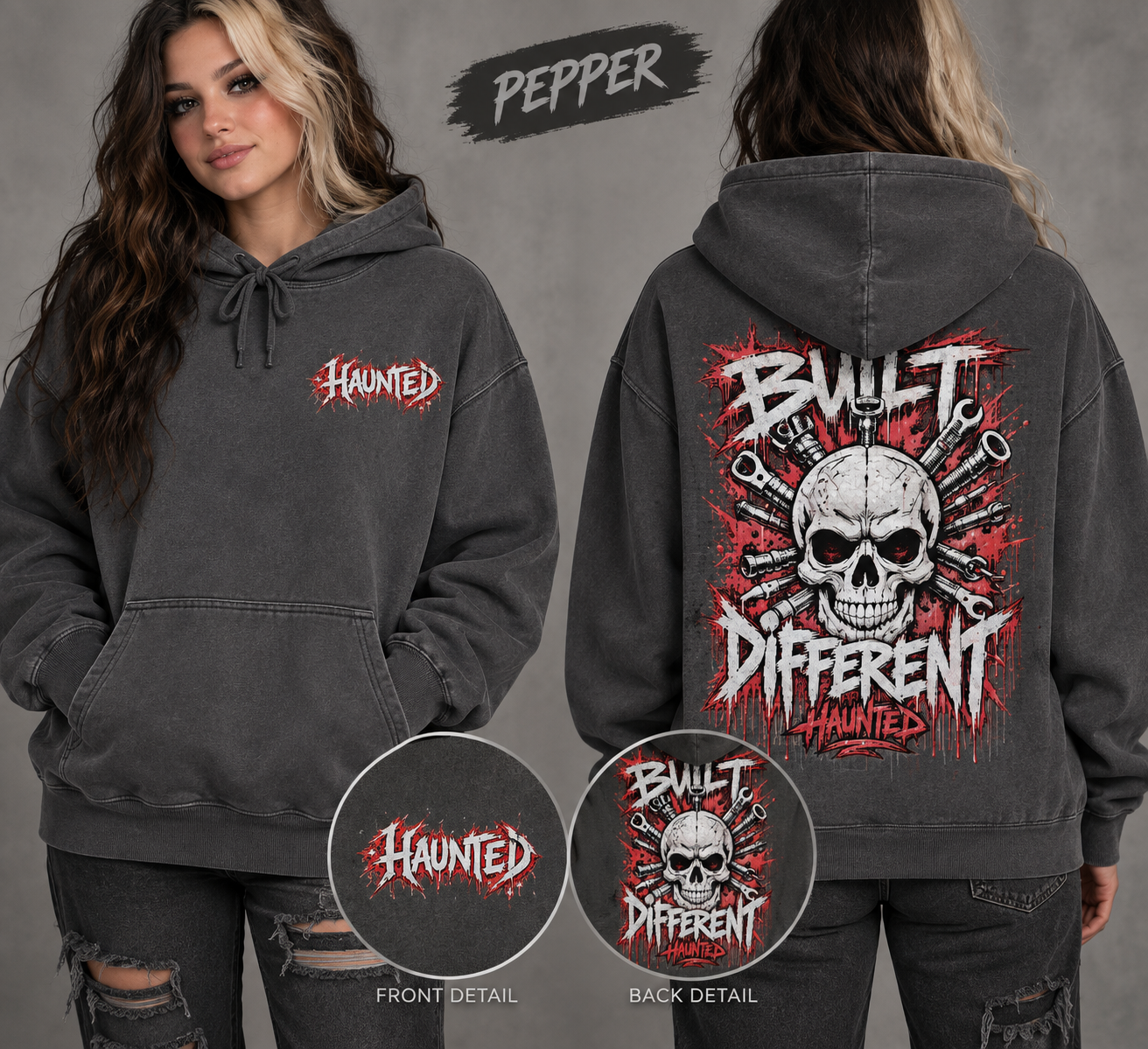 Black Metal Logo Hoodie