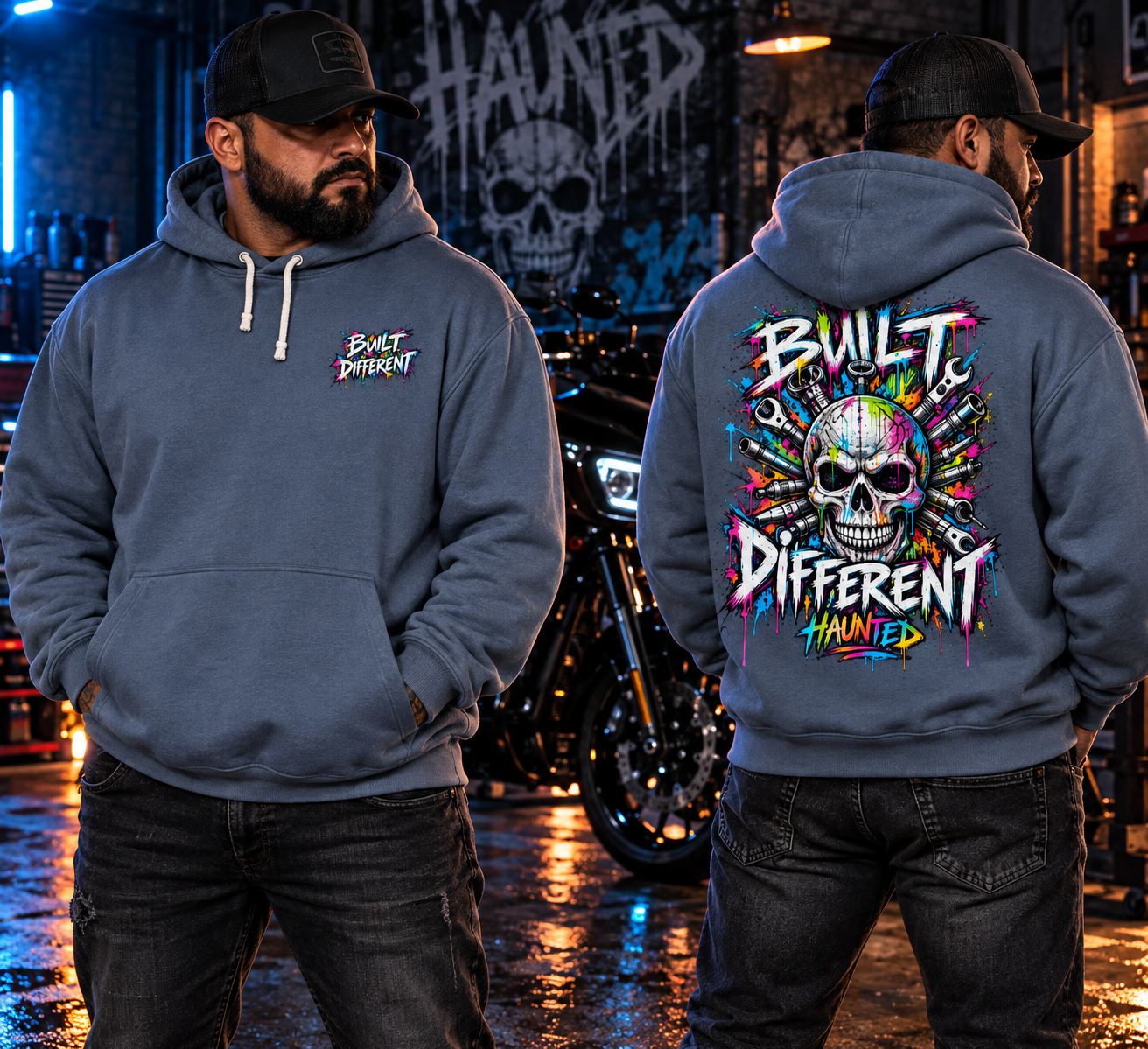 Built Different Skull Hoodie