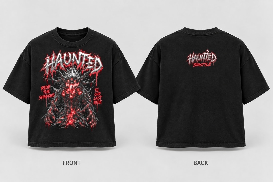 Haunted Demon Mask Graphic Boxy Tee