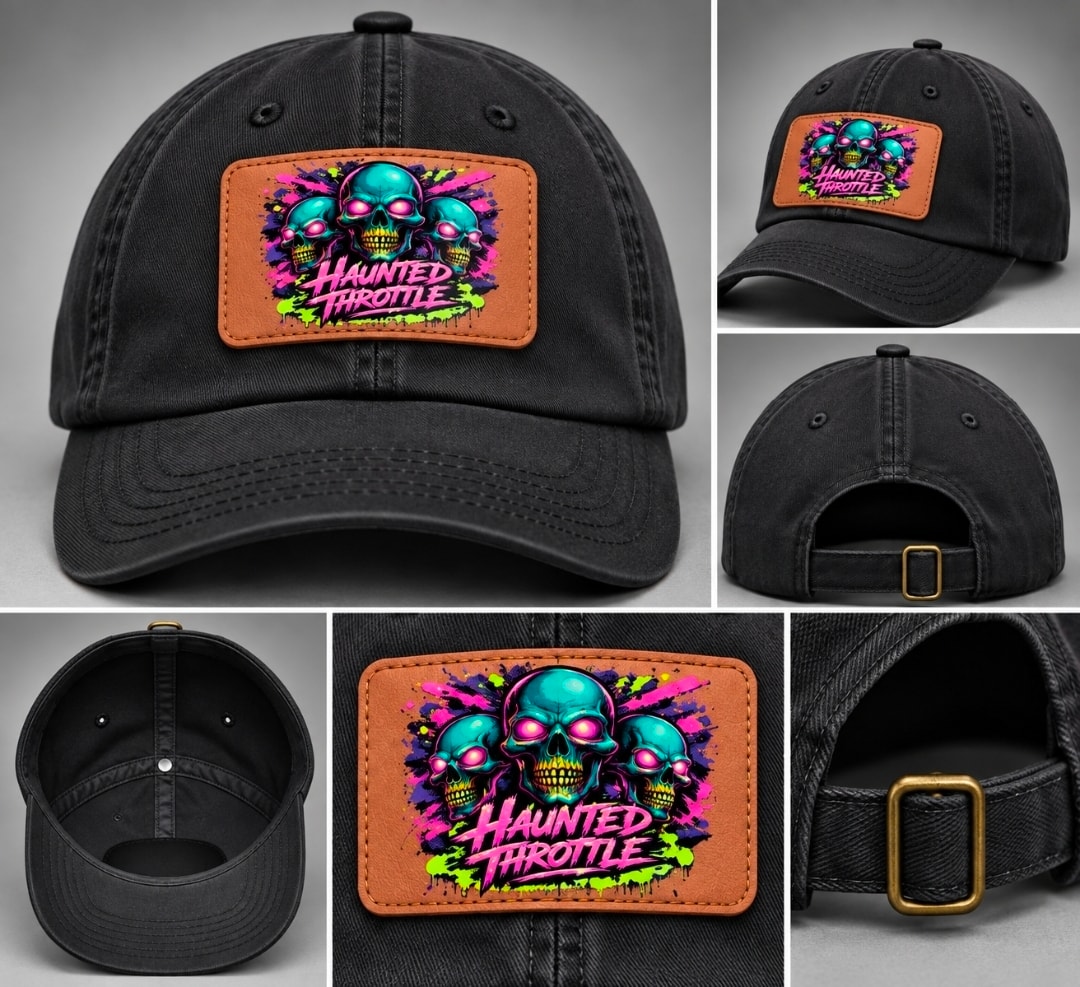 Haunted Nightmares Leather Patch Dad Hat
