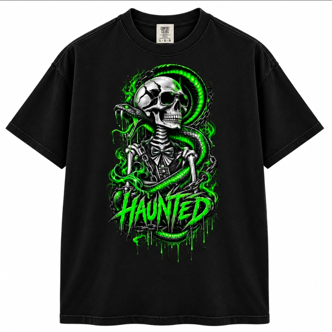 Haunted Skeleton with Snake T-Shirt