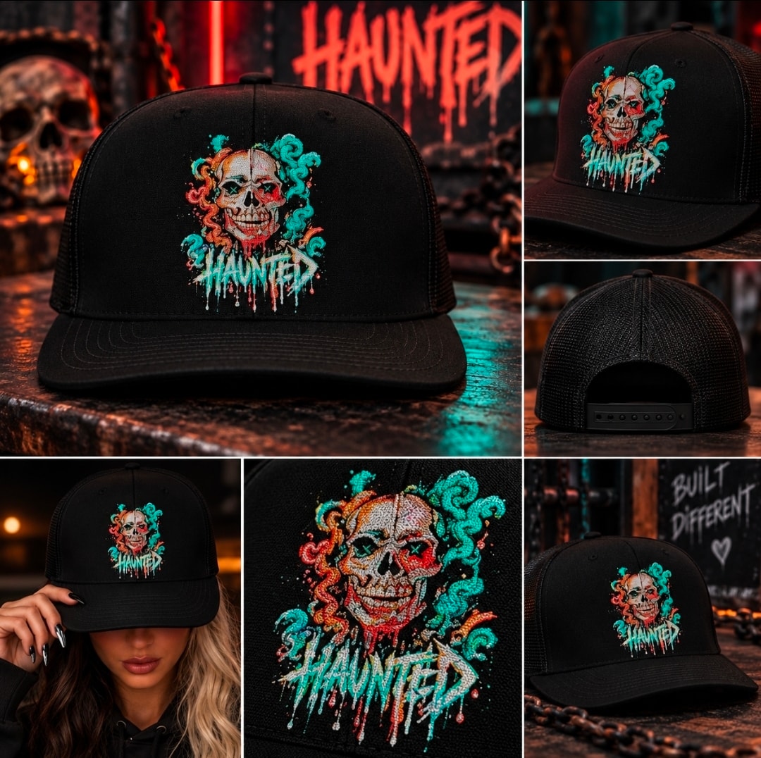 Haunted Skull Trucker Hat