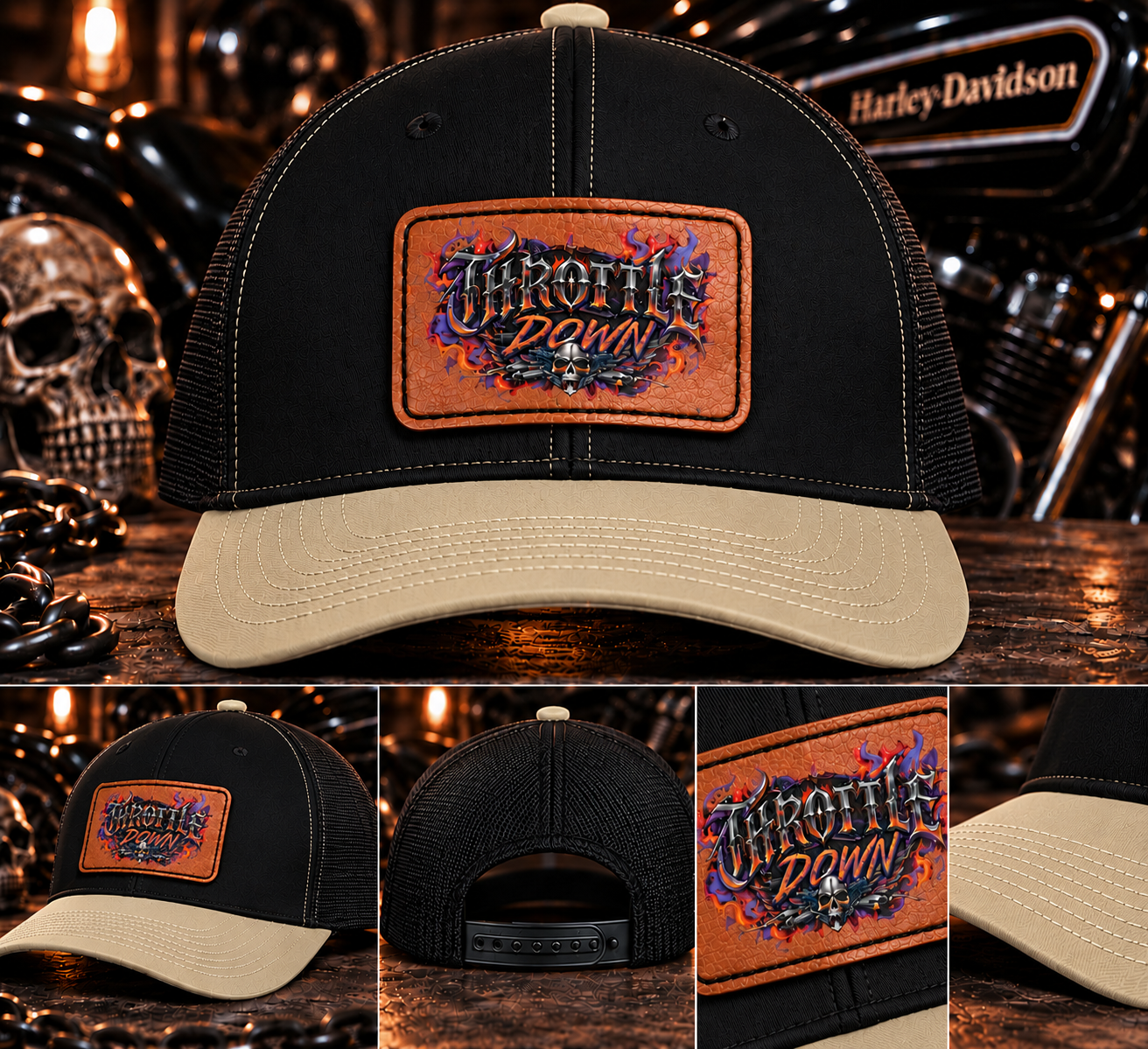 Leather Patch Mid-Profile Cap