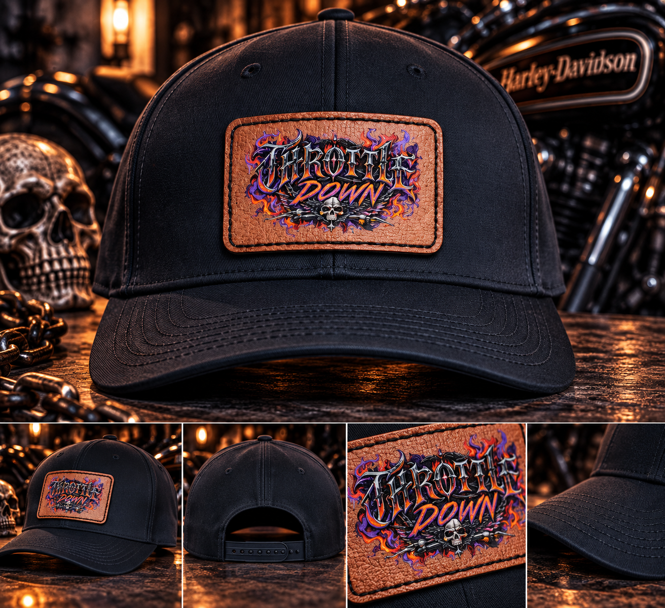 Leather Patch Mid-Profile Cap