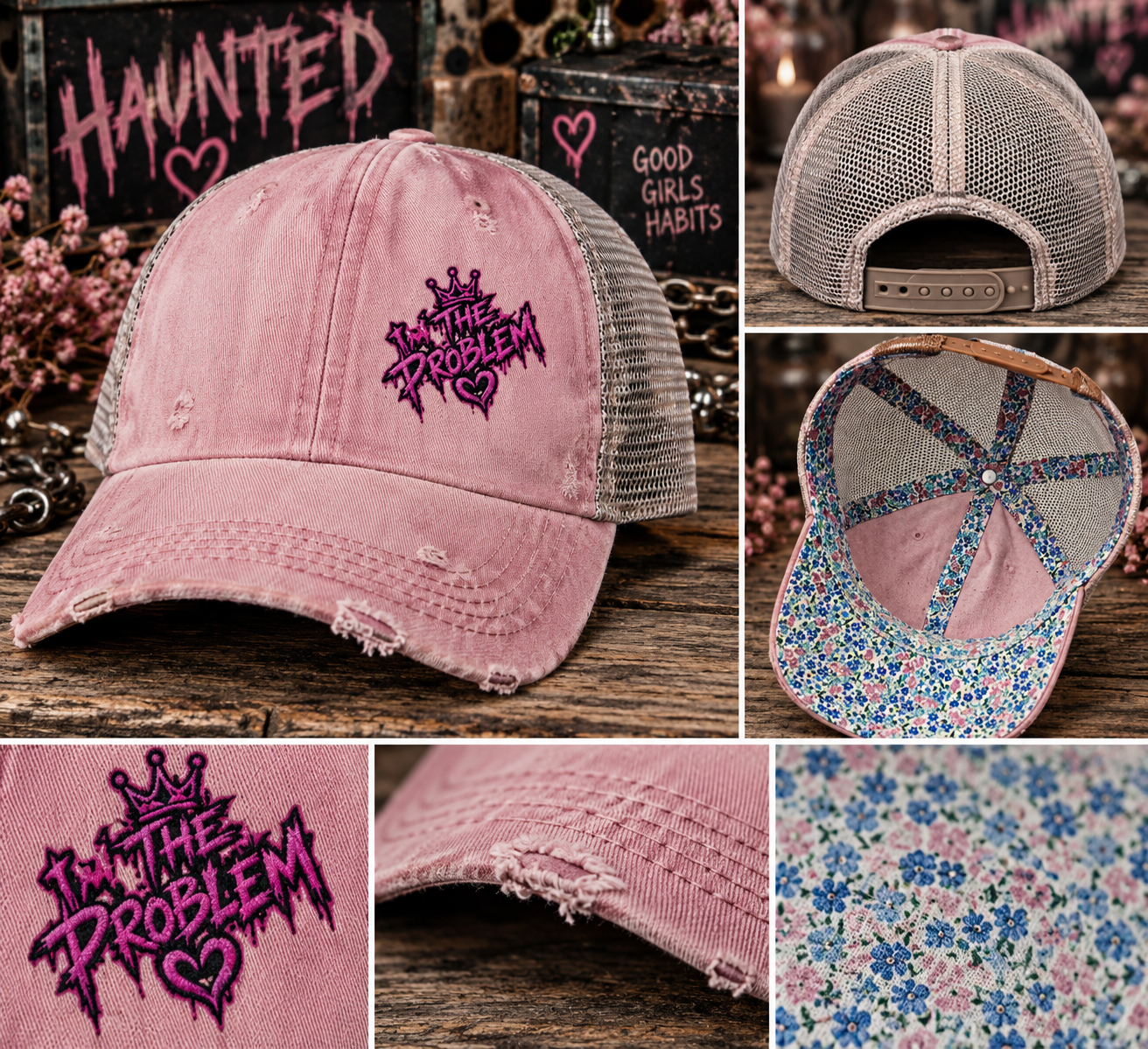 Women's Washed Mesh Cap