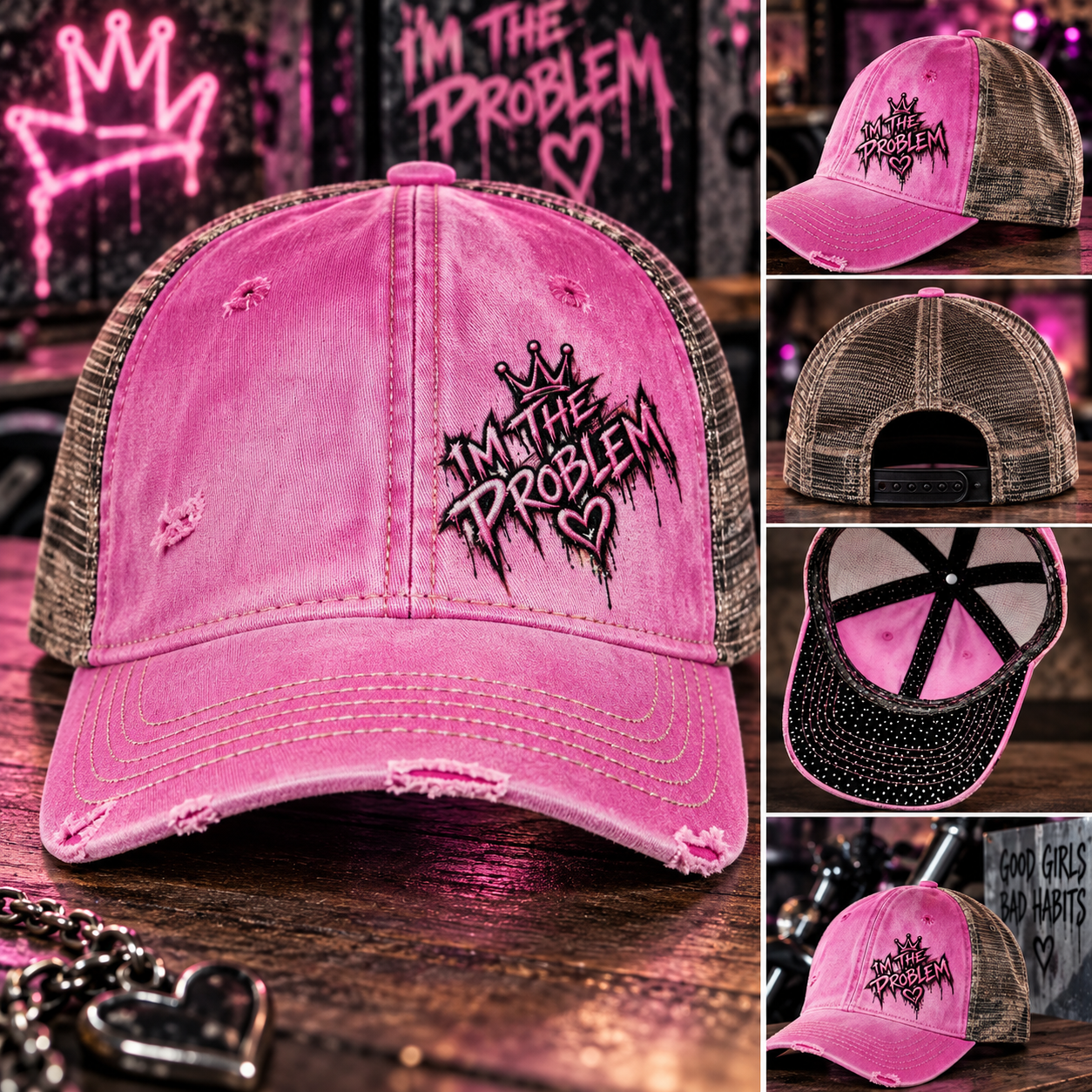 Women's Washed Mesh Cap