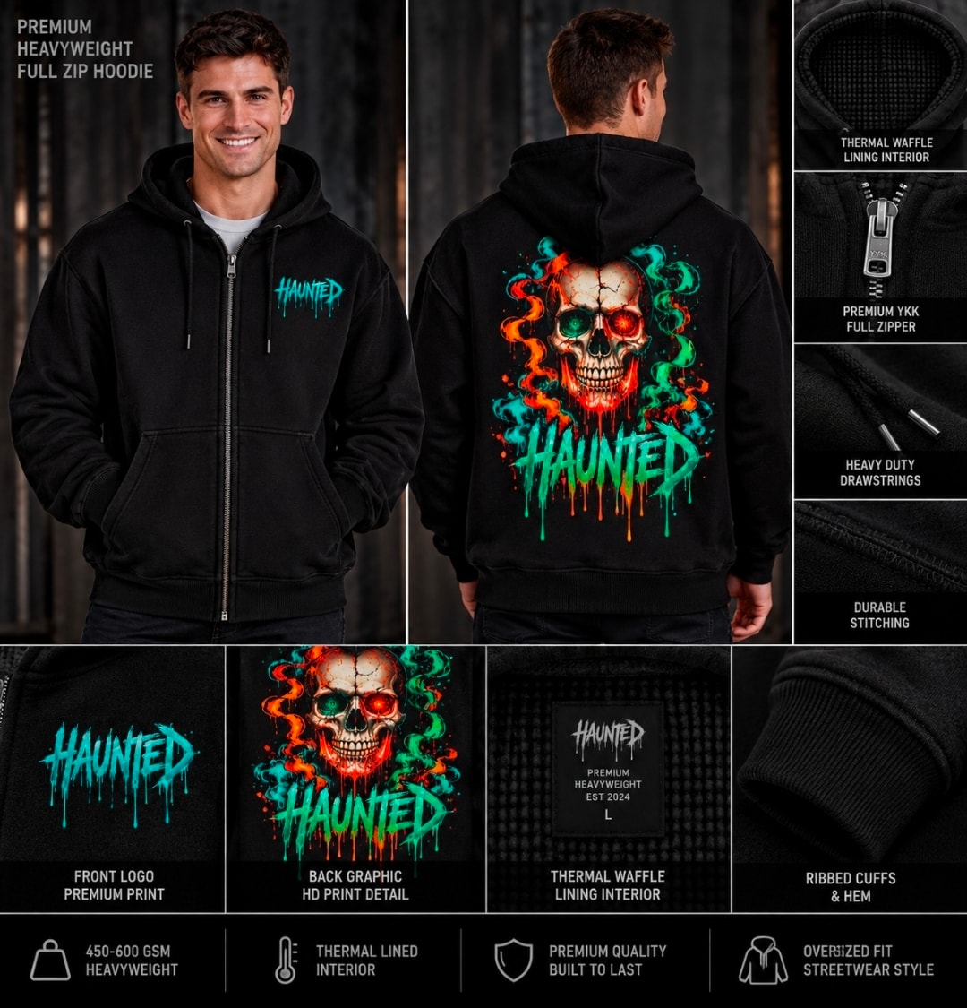 Neon Drip Logo Full-Zip Hoodie