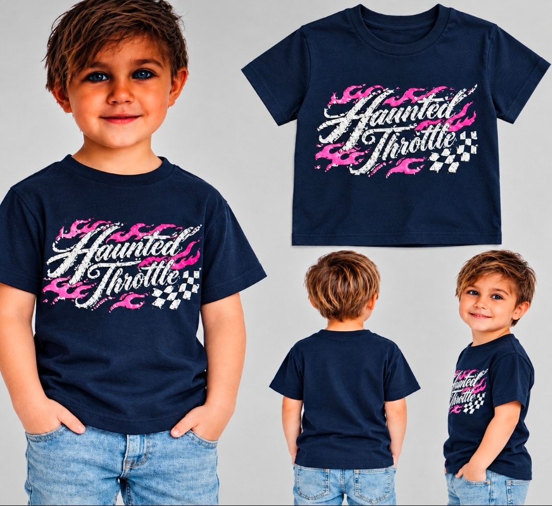 Toddler Racing Flaming Script Tee