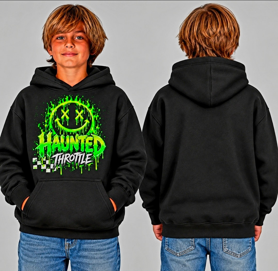 Youth Neon Drip Smiley Racing Hoodie