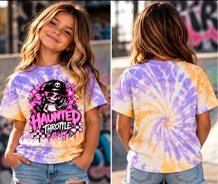 Youth Skull Racing Tie-Dye Tee