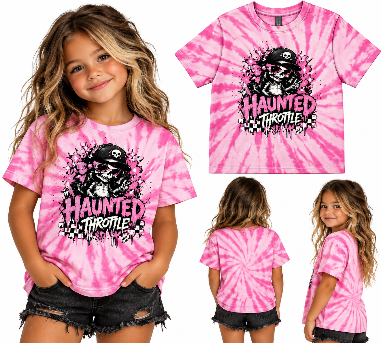 Youth Skull Racing Tie-Dye Tee