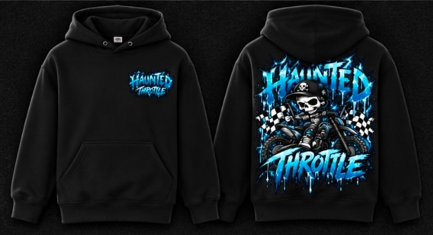 Youth Skull Rider Checkered Flag Hoodie